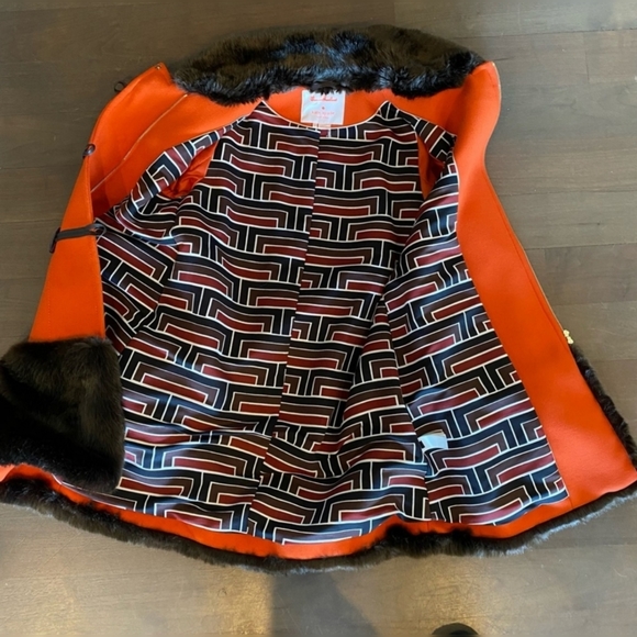 NWOT Kate Spade Allie Faux Fur Trimmed Duffel Coat - Picture 12 of 14